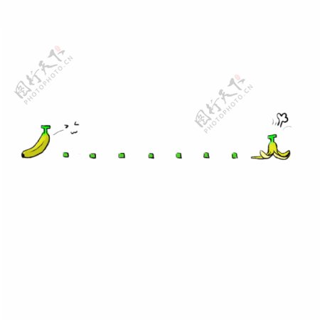 香蕉分割线装饰插画