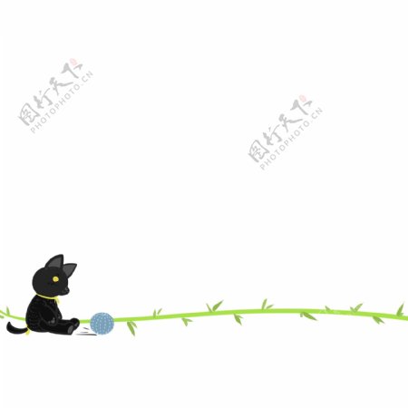 黑色猫毛线分割线
