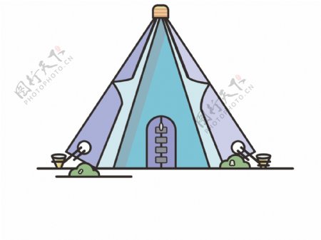 扁平风帐篷游客的帐篷