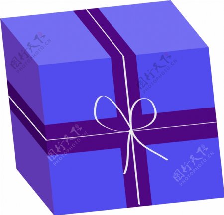 紫色立体创意包装盒子元素