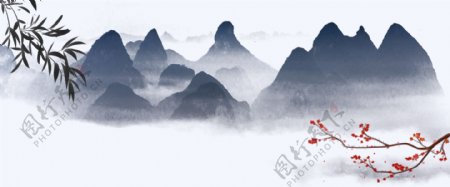中国风复古传统水墨海报