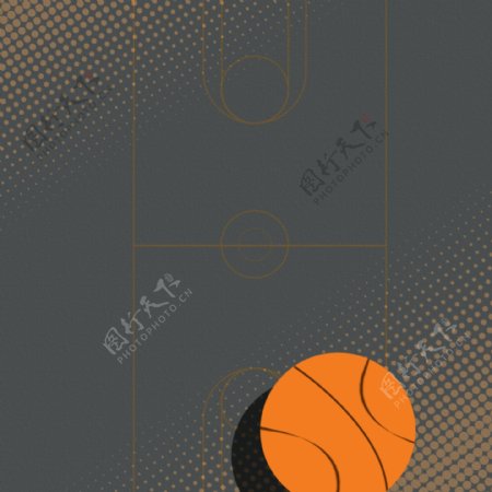 卡通手绘篮球球赛激情球场背景素材