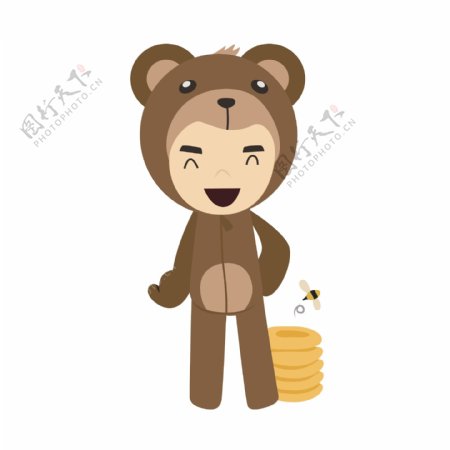 儿童节棕熊服饰矢量素材