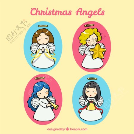 4款可爱的圣诞天使