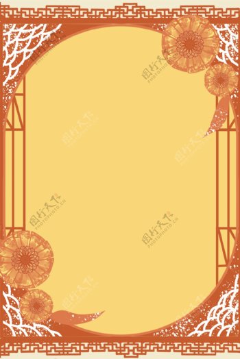 传统中国风合成边框背景海报