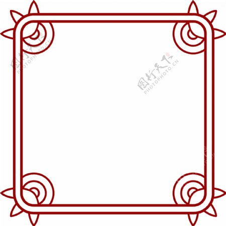 中国风红色传统正方形文本框