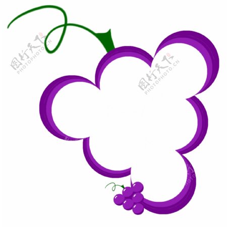 紫色的葡萄边框插画