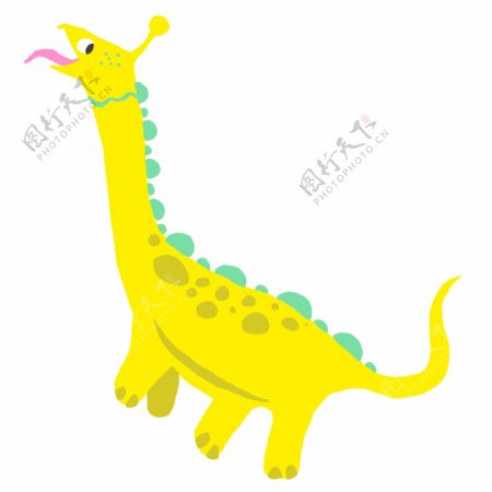 黄色的恐龙装饰插画
