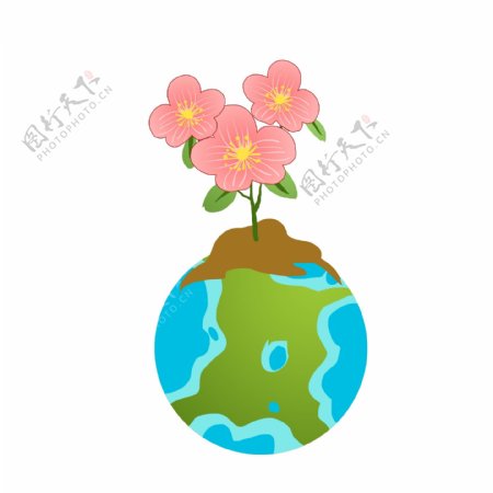 环保植物装饰插画