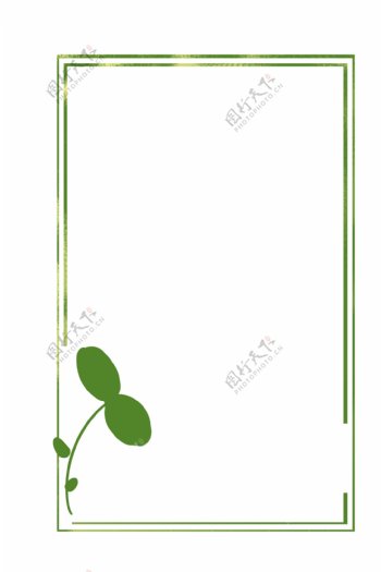 绿色渐变植物花卉边框手绘边框