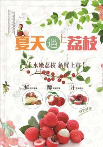 荔枝水果海报