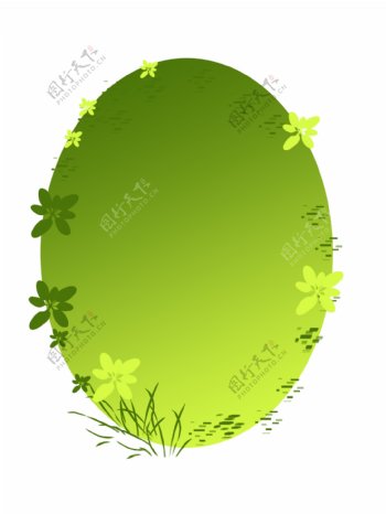 绿色春天树叶手绘边框