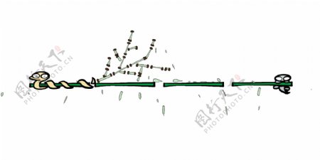 小蛇竹子分割线插画