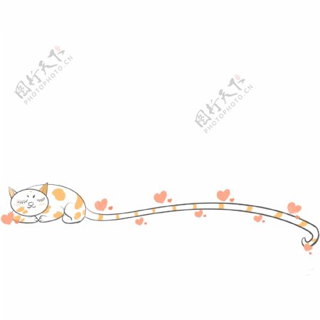 小猫尾巴分割线插画