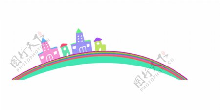彩虹城市分割线装饰