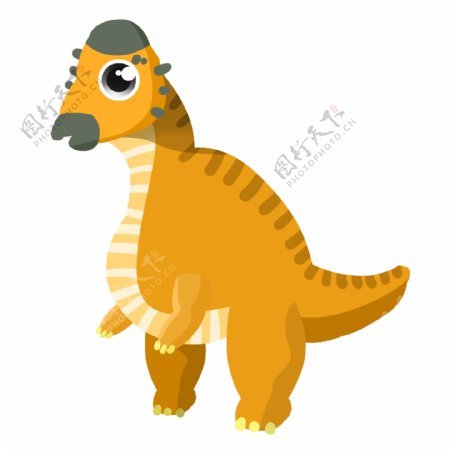 黄色可爱恐龙插画