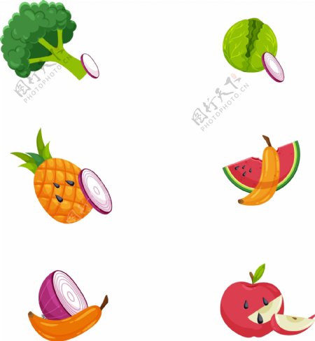 蔬菜装饰图案元素