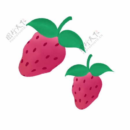 清新水果草莓免扣素材