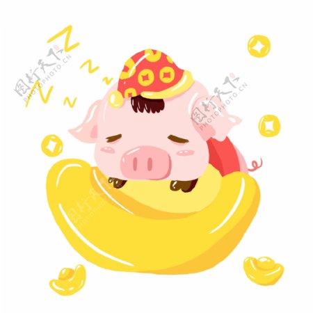 2019猪年新年手绘卡通可爱吉祥猪猪