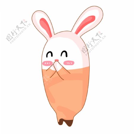 兔子侧身手绘插画psd
