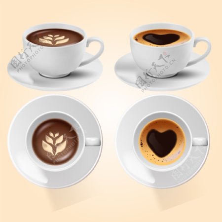 摩卡咖啡美式咖啡双视图