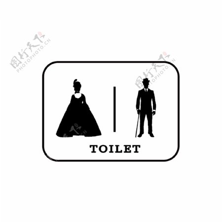 厕所标志卫生间洗手间男女创意简约欧式绅士