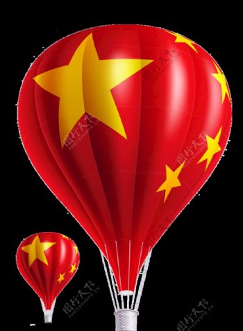 红色党建五星热气球