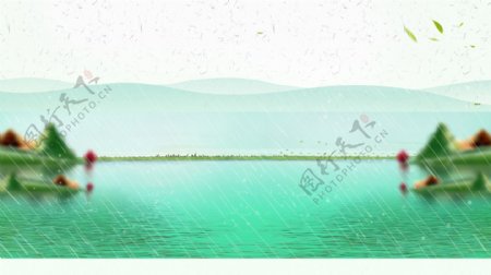 清新龙舟文化节湖水背景素材