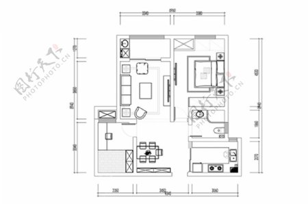 小户型住宅CAD家装平面图