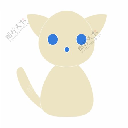 手绘可爱黄色小猫png元素