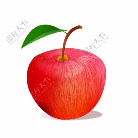 苹果绿叶鼠绘apple卡通画水果静物