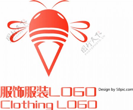 原创创意简约V字蜜蜂服饰服装LOGO标志
