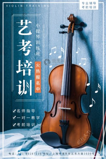 艺术考试乐器小提琴海报
