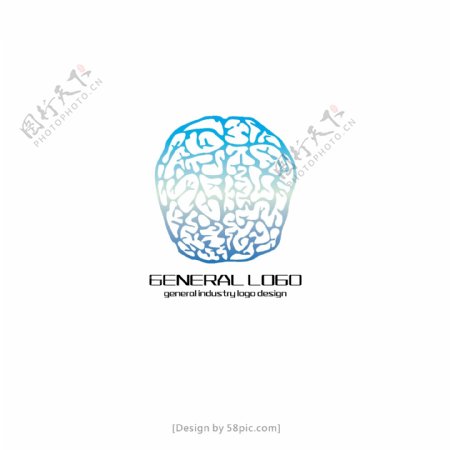 大脑图形通用标志logo