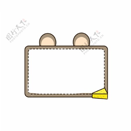 卡通可爱动物老鼠与奶酪边框