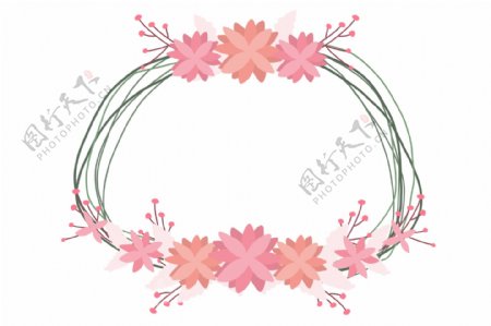 粉色花卉装饰花环