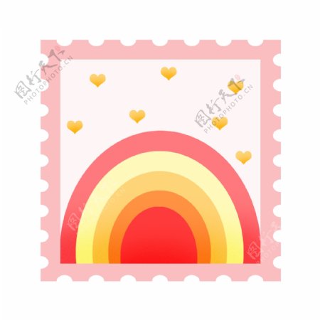 爱心粉色邮票