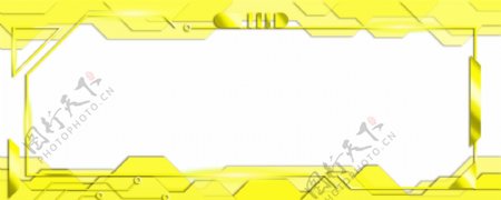 彩色科技长边框黄色装饰图