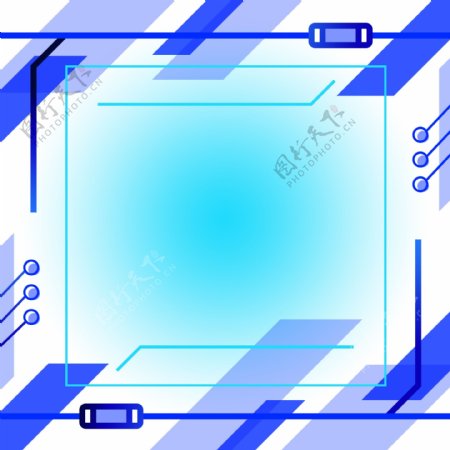 彩色科技边框蓝色装饰图