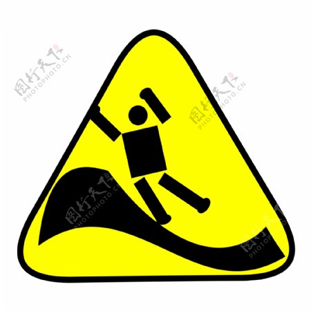 小心滑坡警示牌
