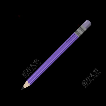 紫色的卡通画笔插画