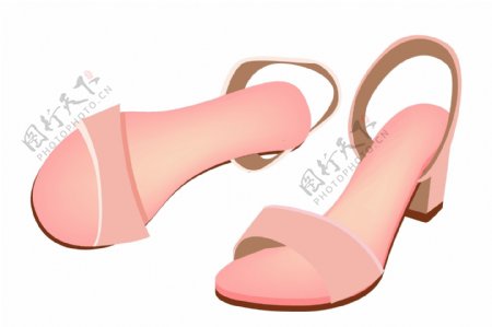 粉色夏日凉鞋