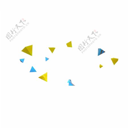 彩色几何创意三角形漂浮元素