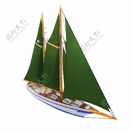立体帆船png图