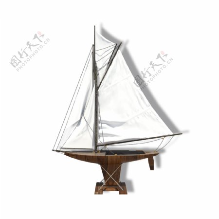 创意木制帆船摆件