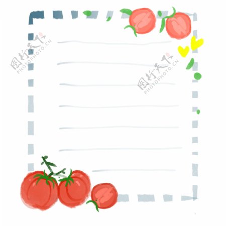 卡通蔬菜西红柿边框