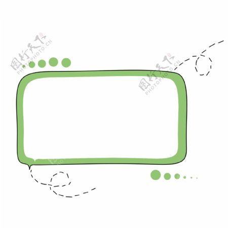 绿色对话框边框插画