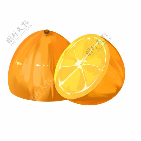 手绘自然夏季水果橙色橙子免抠png装饰