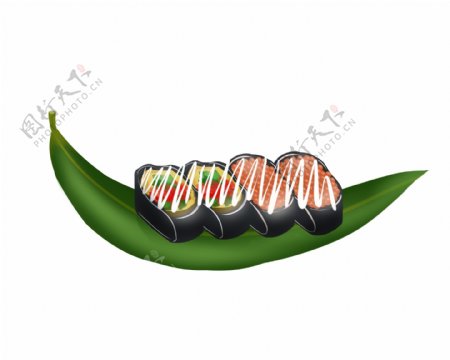 寿司小吃美食插画
