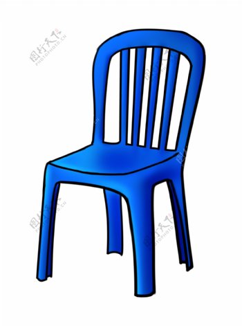 蓝色的家具椅子插画